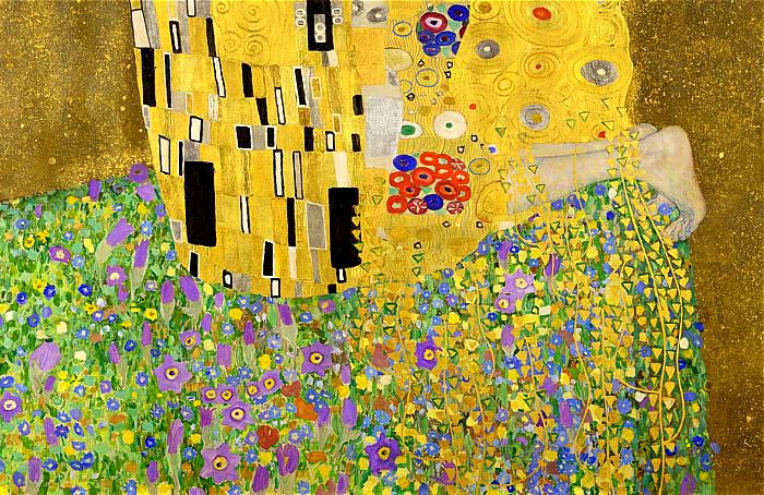 El Beso, Klimt - detalle