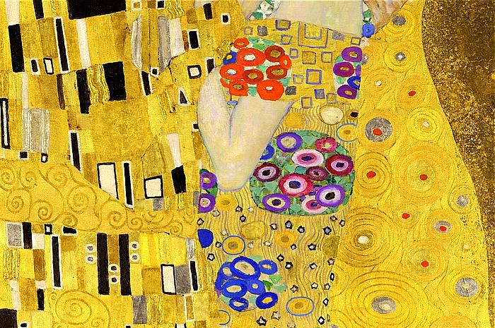 El Beso, Klimt - detalle del oro