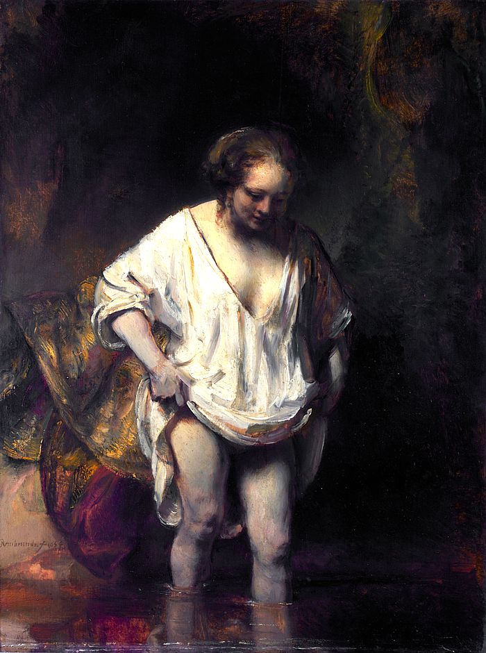 A Woman Bathing by Rembrandt van Rijn