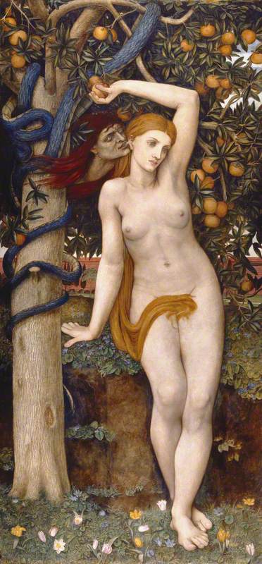 la manzana eva tentada john roddam spencer stanhope