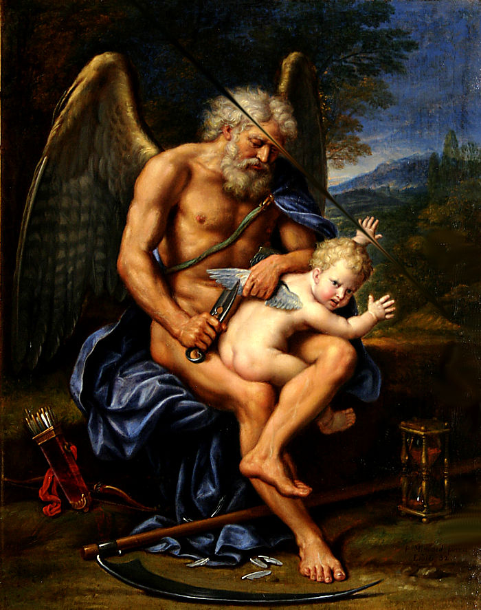 chronos corta las alas de cupido1