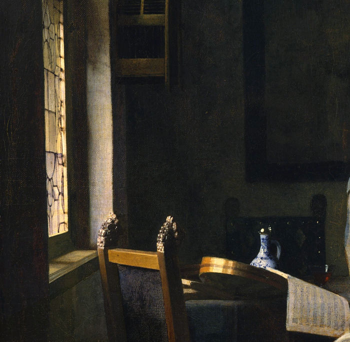 chica interrumpida en su musica vermeer