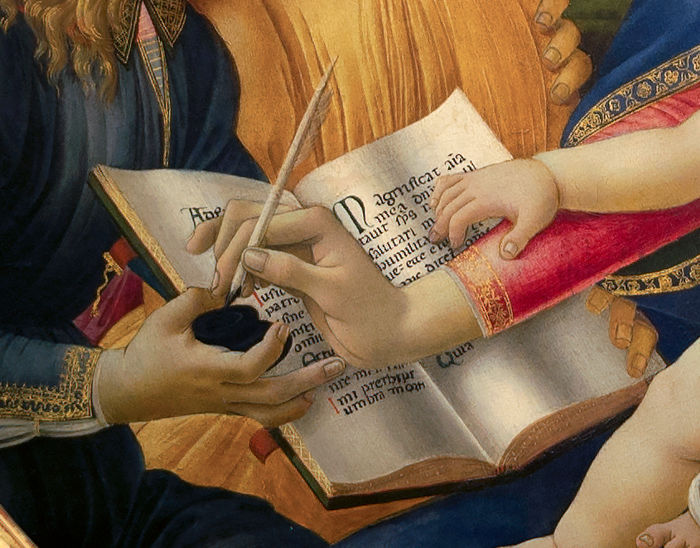 Madonna del Magnificat, detalle de los ángeles